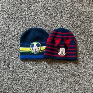 Disney Kids Mickey Mouse Striped Hats - Blue and Red